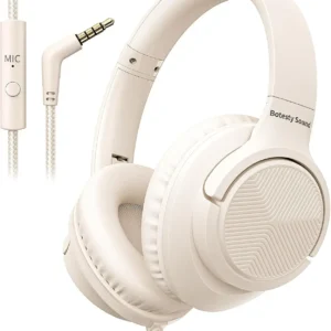 Wired Over-Ear Headphones with Mic – Foldable, 3.5mm Jack